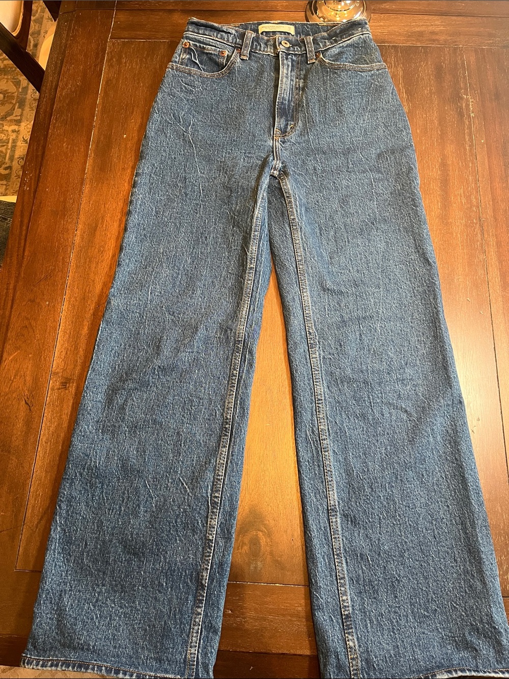 Abercrombie & Fitch Wide-Leg Jeans in Blue Denim